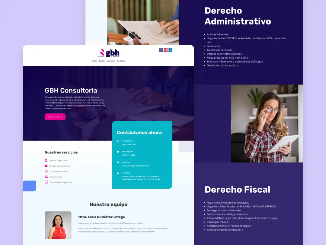 Maquete de Pagina Web de Despacho de Abogados en CDMX