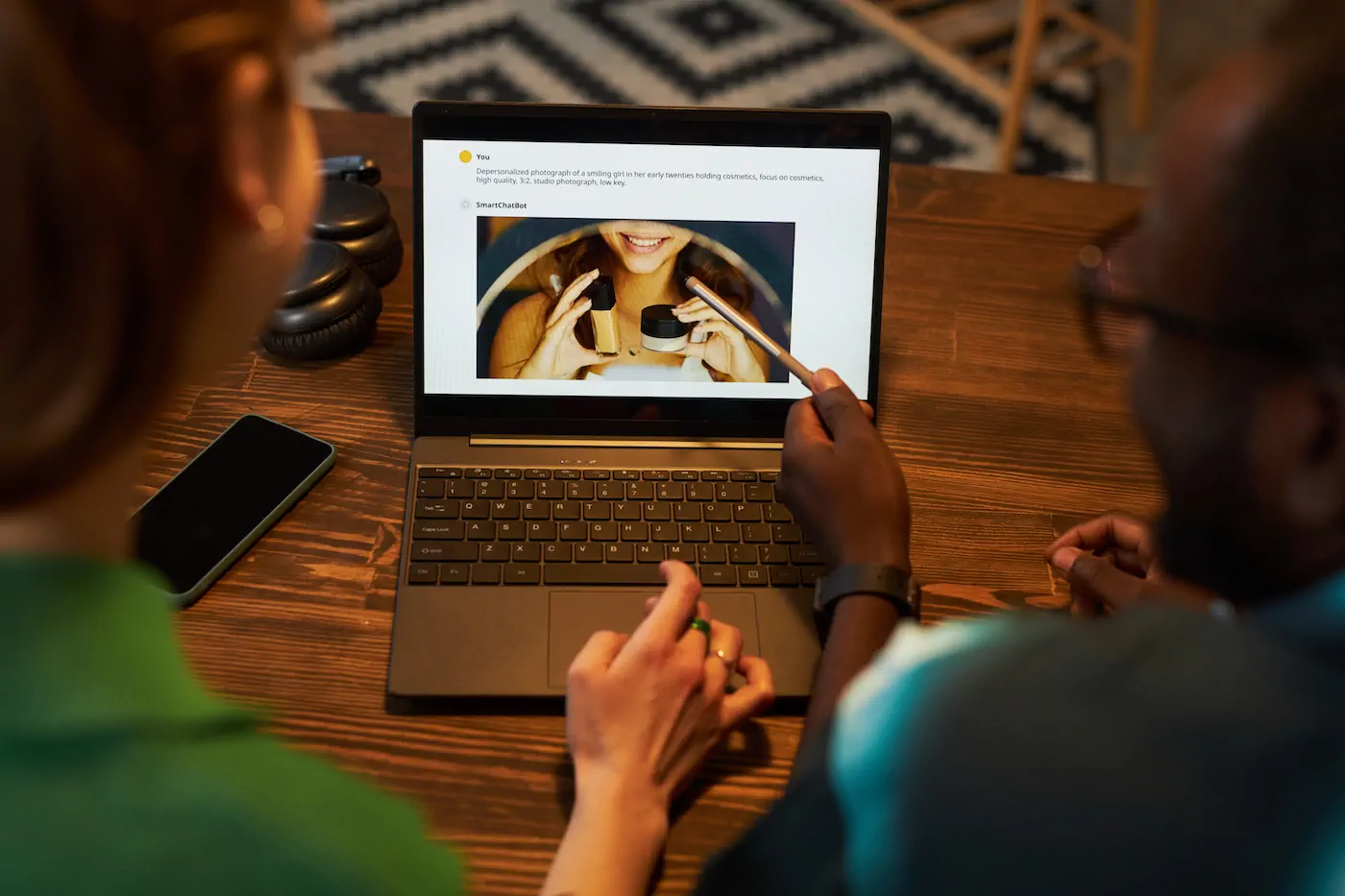 Persona navegando sitio web en laptop con diseño profesional