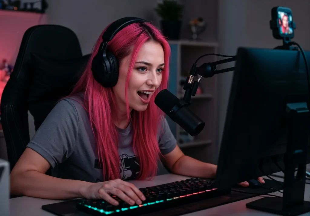 Creadora de contenido en streaming, ejemplo de marketing con influencers y creadores digitales