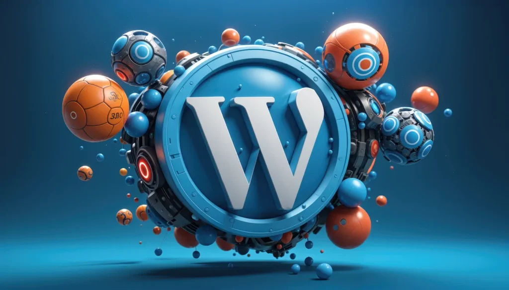 Ícono 3D de WordPress simbolizando que un sitio WordPress lento suele depender de hosting, tema y configuración.