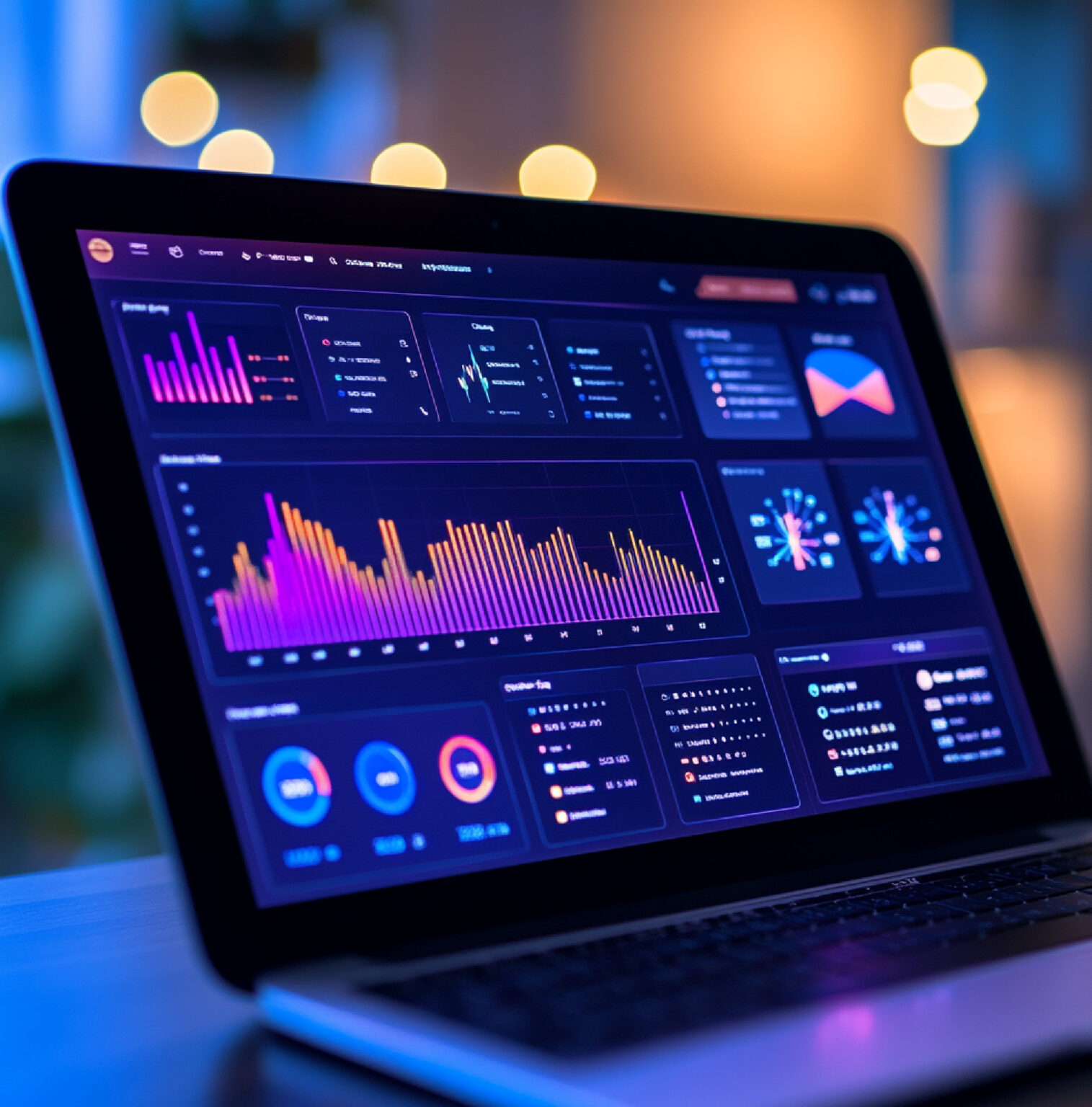 SEO analytics dashboard showing website traffic, search rankings and performance metrics