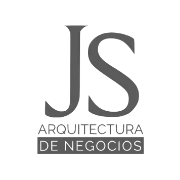 Logotipo negro JS de Negocios sobre fondo oscuro
